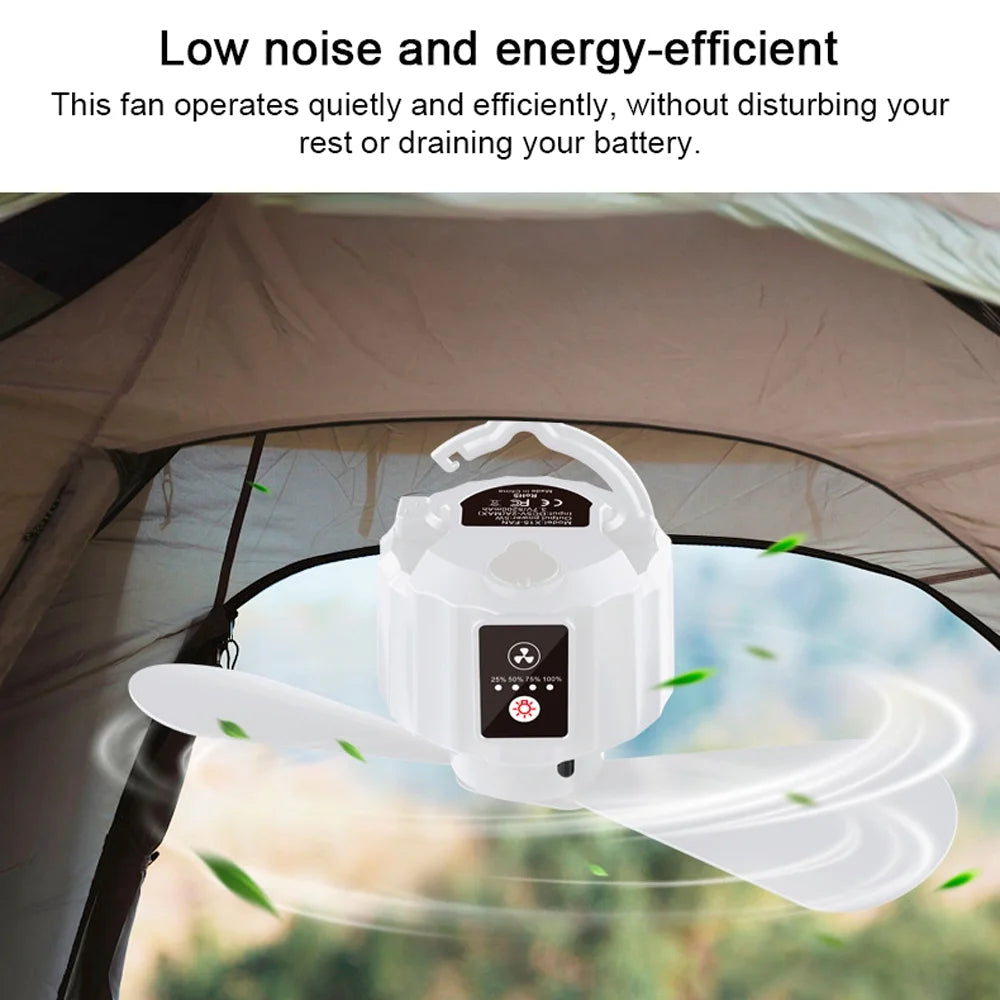 USB Rechargeable Portable Tent Ceiling Fan with Remote Controller I213